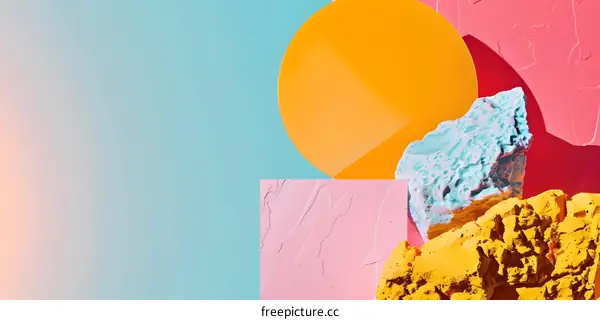 Abstract Colorful Shapes on Pastel Background