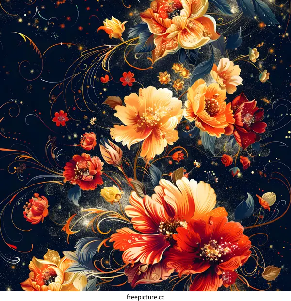 Golden Floral Pattern