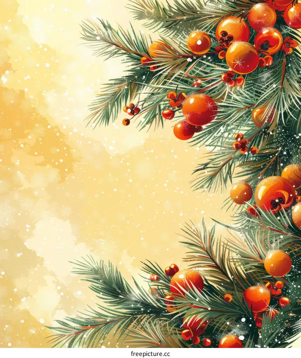 Christmas Background With Holly