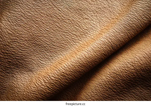 Close-up View of Brown Leather Texture