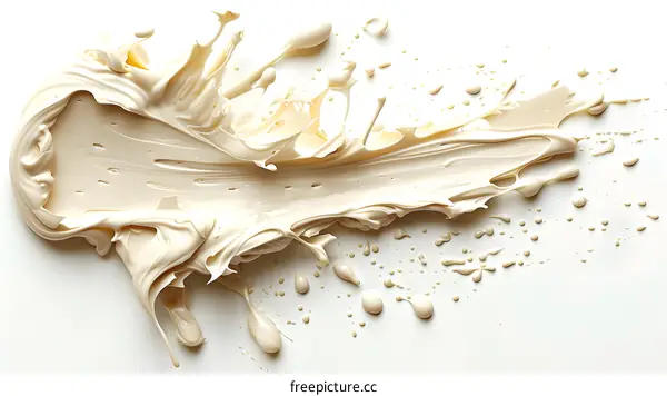 Beige Paint Splatter on White Background