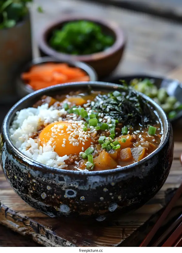 Japanese curry with rice and egg
