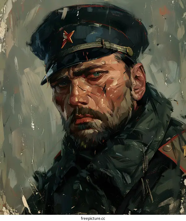 Portrait of a man in a military hat