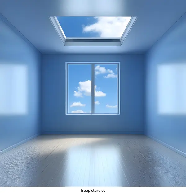 Empty Room with Skylight and Window