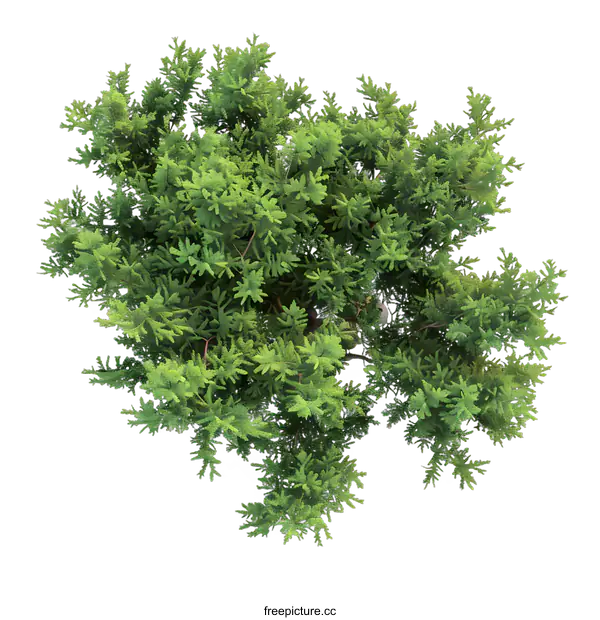 [Transparent Background PNG]Top View of Green Tree Isolated on White Background