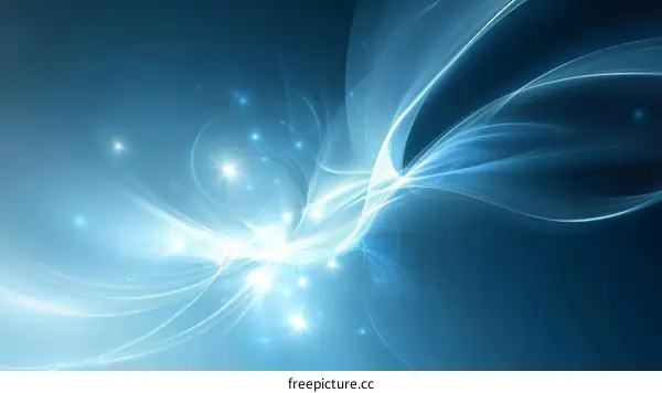 Abstract Light Blue Flowing Lines Background