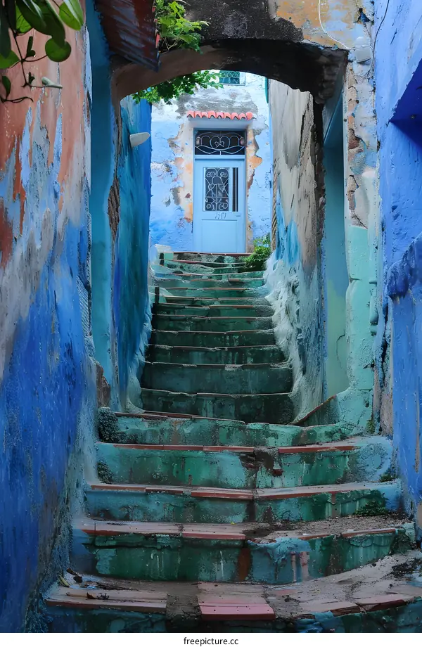 Blue Alleyway Stairs