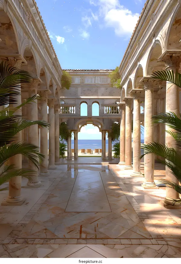 Colonnade With Sea View
