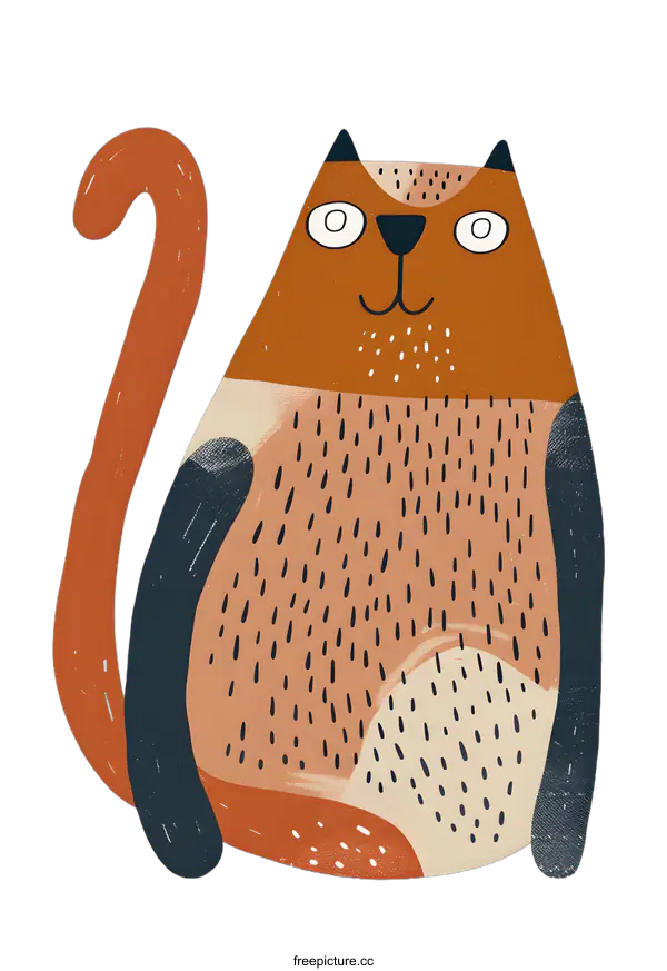 [Transparent Background PNG]Cute Cartoon Cat Illustration