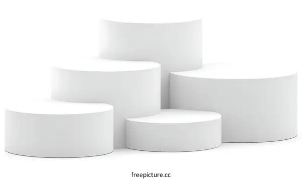 White Cylindrical Stages for Product Display