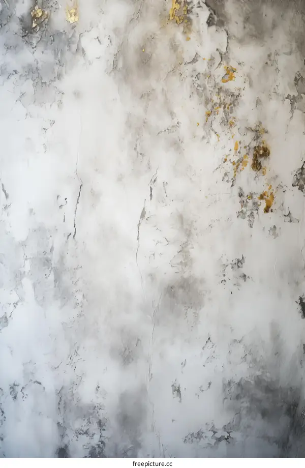 Artistic white and gray concrete wall texture with golden veins