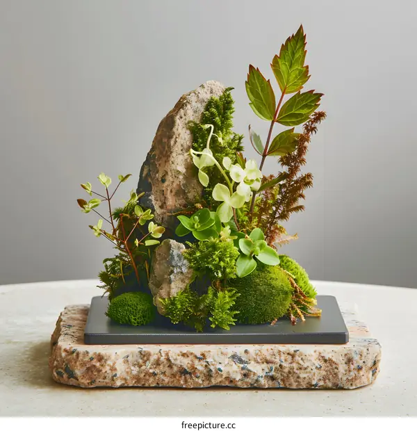 Green and Stone Miniature Bonsai