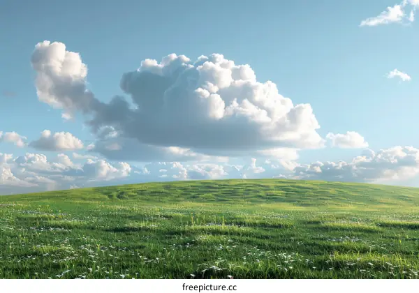 Stunning Summer Landscape with Fluffy Clouds