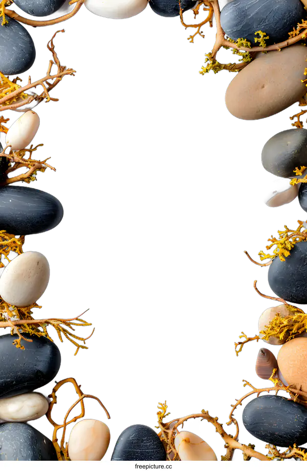 [Transparent Background PNG]Spa Relaxation with Stones and Branches