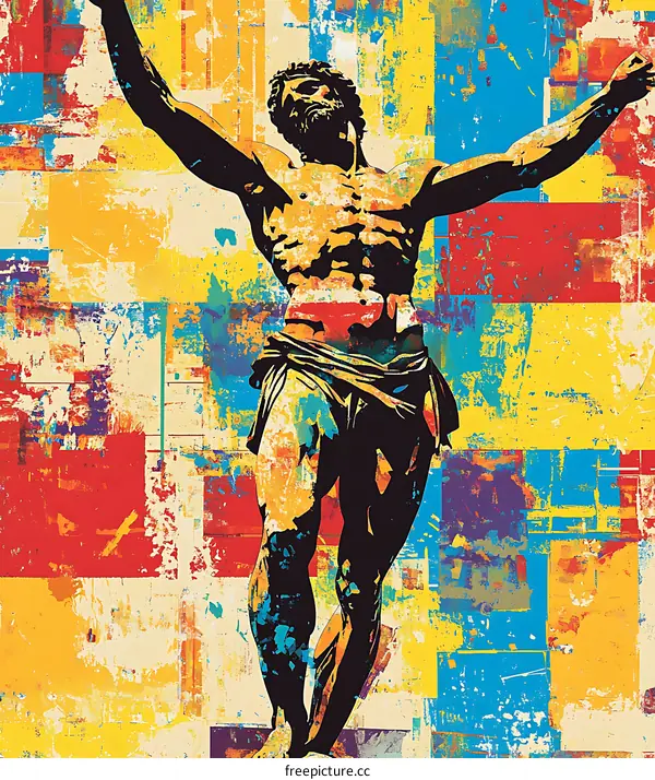 Abstract Colorful Artwork of Jesus Christ