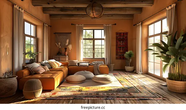 Bohemian Living Room Interior Design