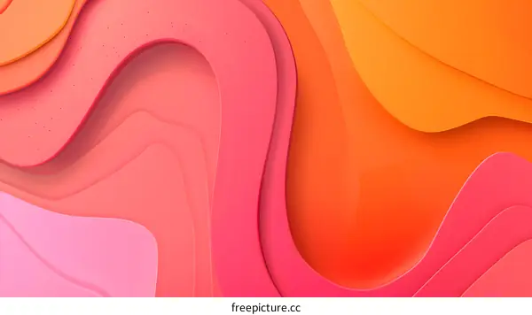 Abstract  Orange and Pink  Wavy Background