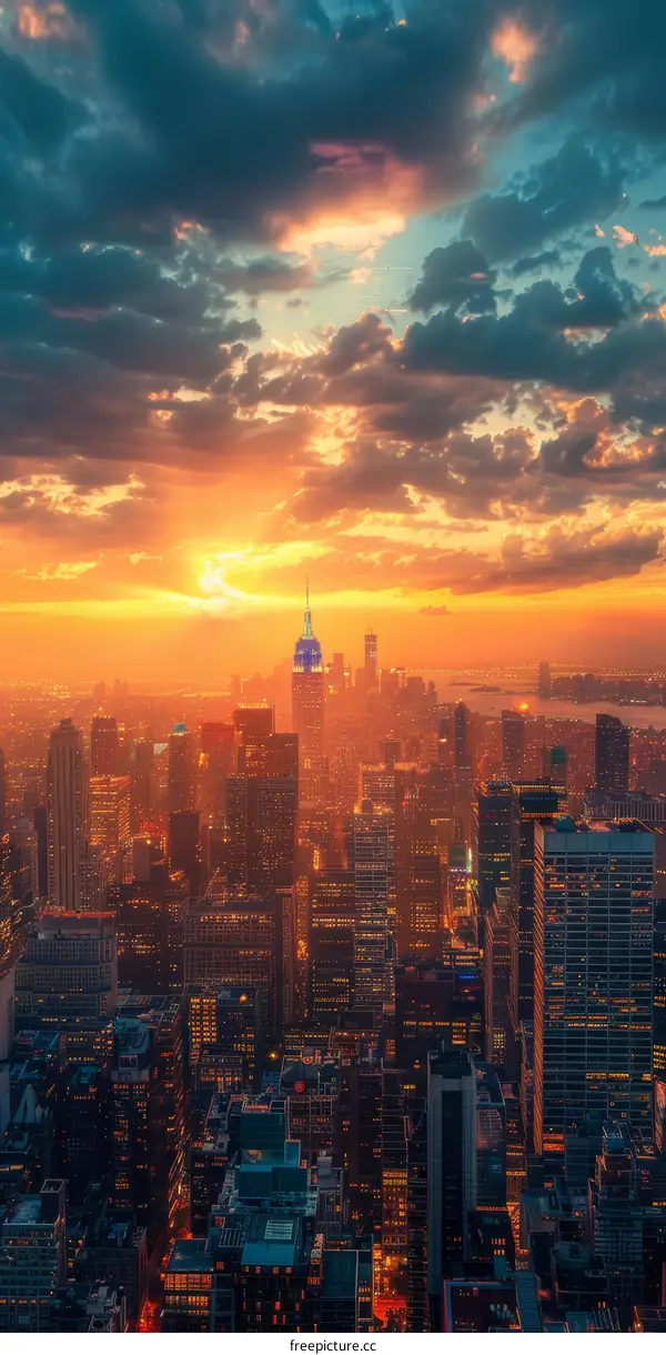 Manhattan Skyline at Sunset