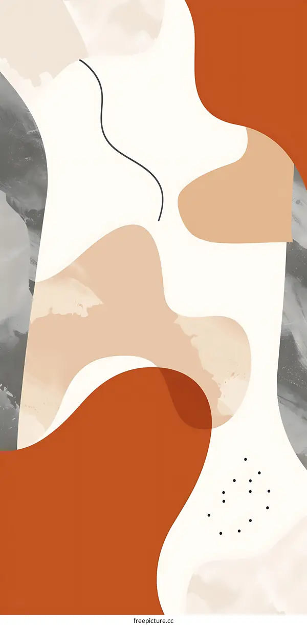 Abstract Art Background With Brown And Gray Shapes