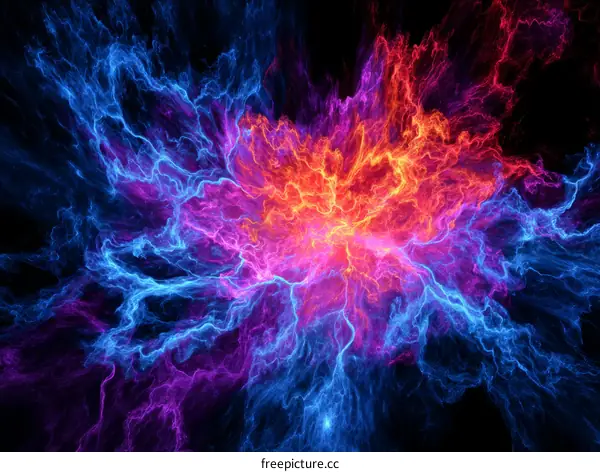 Abstract Art of Colliding Energy