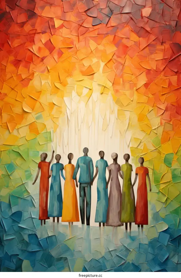 People of Different Races and Cultures Holding Hands in Unity