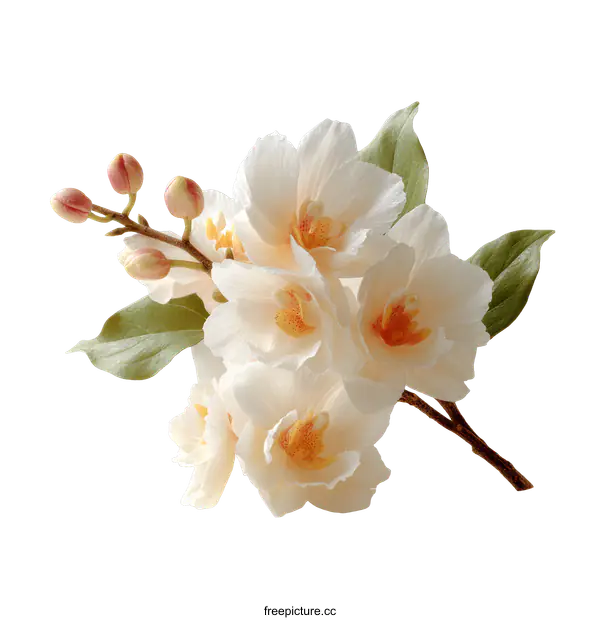 [Transparent Background PNG]Delicate White Flowers Bouquet Close-up