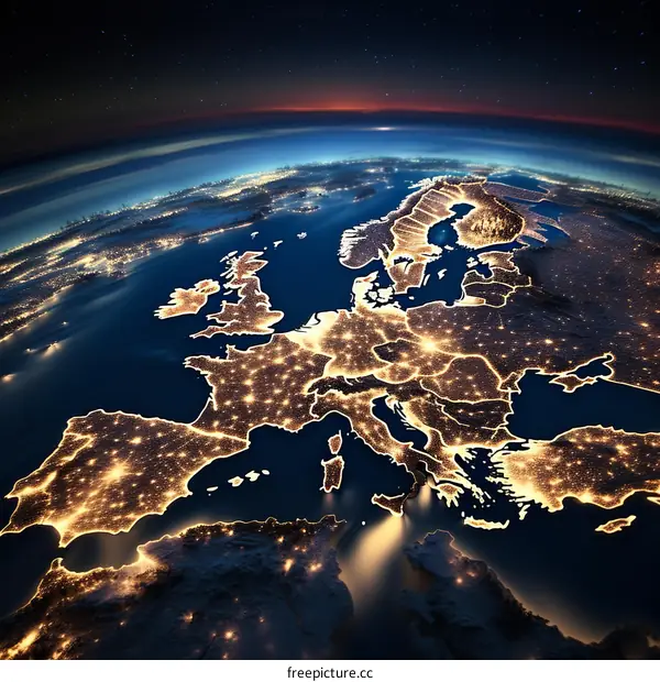Night Lights of Europe from Space