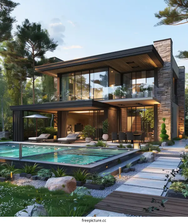 Modern Luxurious Villa with Pool and Garden