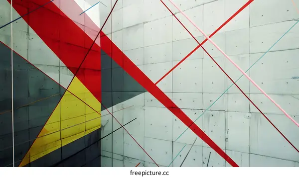 Abstract Geometric Shapes On A Concrete Wall