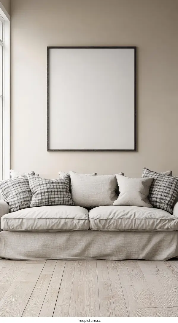 Empty Frame Interior Living Room Mockup