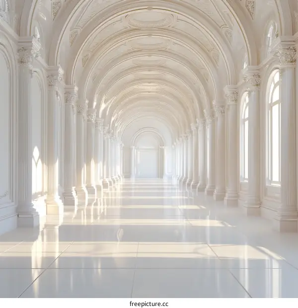 Elegant White Architectural Corridor