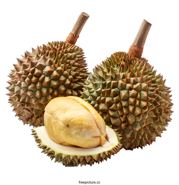 [Transparent Background PNG]Durian fruit on white background
