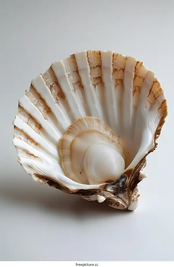 Seashell on a white background