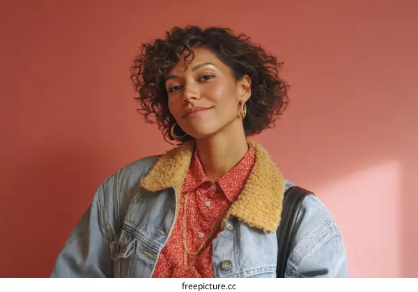 Portrait of a woman in denim jacket