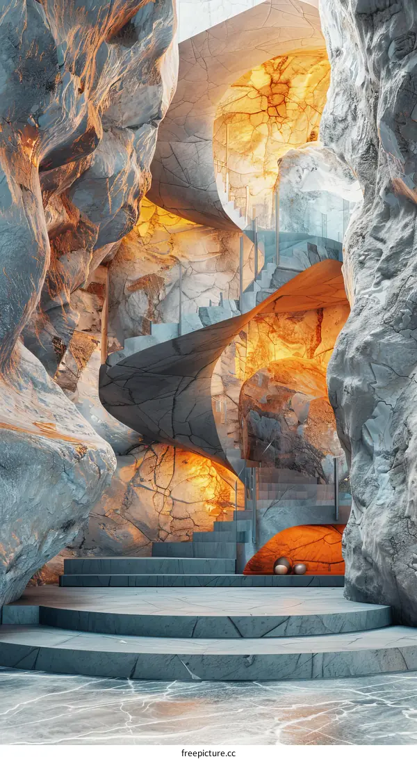 Abstract Modern Cave-like Architecture Interior Design
