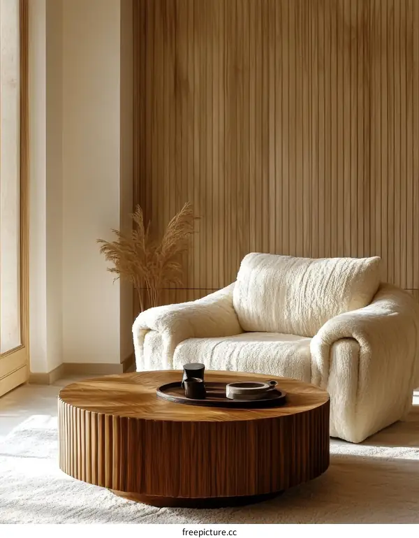 Modern Beige Living Room Interior Design