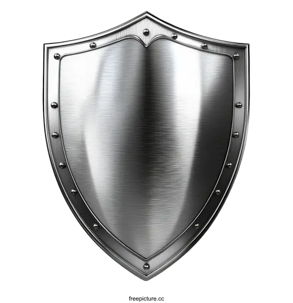 [Transparent Background PNG]Metallic Shield Illustration for Protection