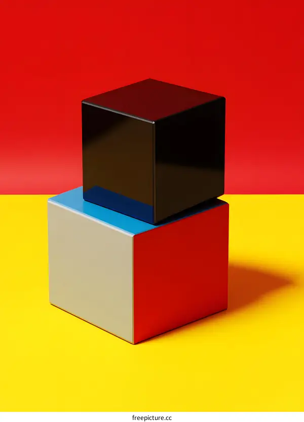 Abstract Minimalist Geometric Shapes with Colorful Background