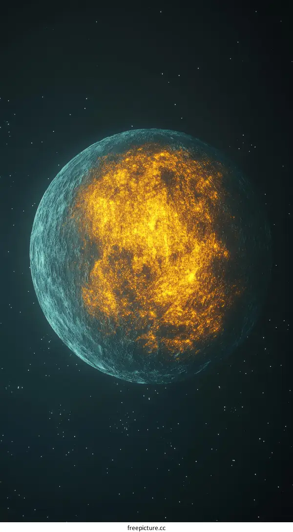 Fiery Planet in Outer Space