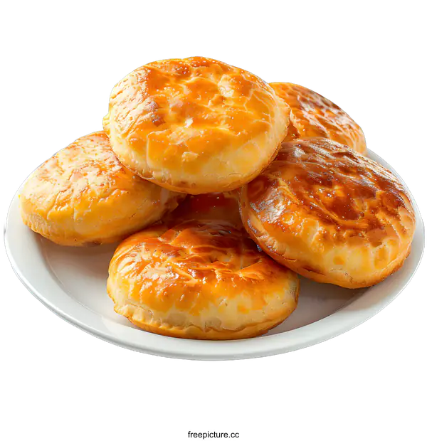 [Transparent Background PNG]A plate of flaky pastries