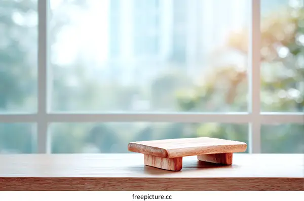 Wooden Display Stand by Window