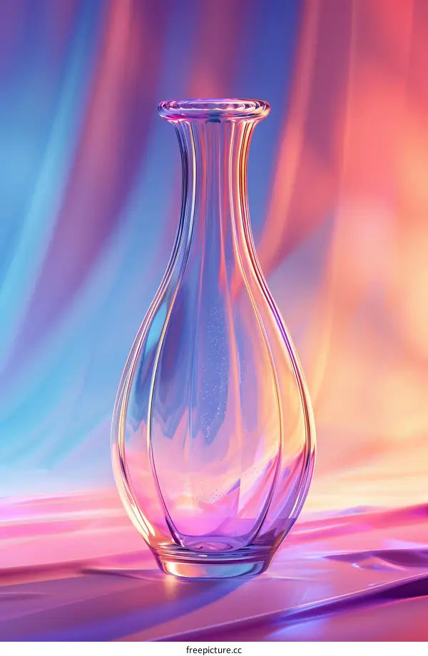 Abstract Glass Vase with Gradient Background