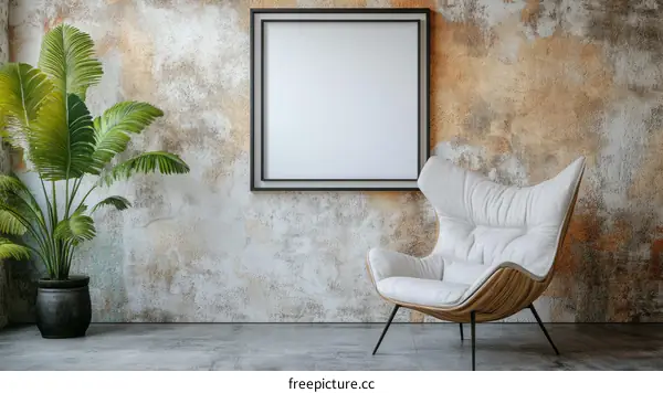 Stylish Modern Interior Design with Empty Frame