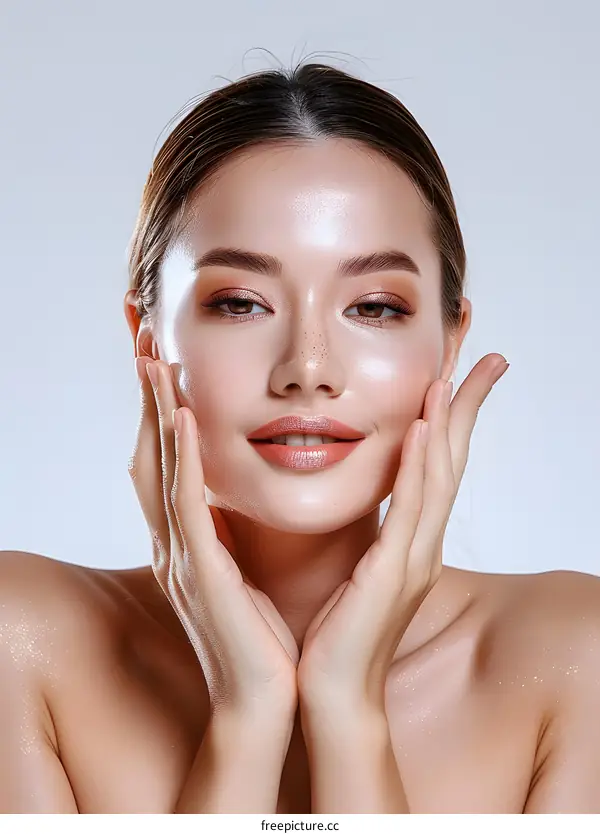 Asian Woman with Glowing Skin