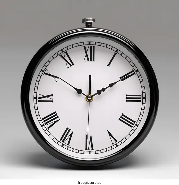 Black Classic Clock With Roman Numerals