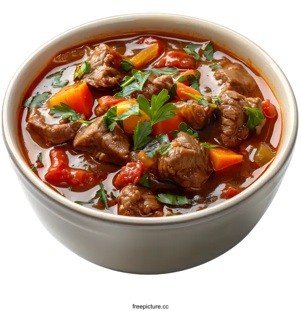 [Transparent Background PNG]A bowl of beef stew with vegetables