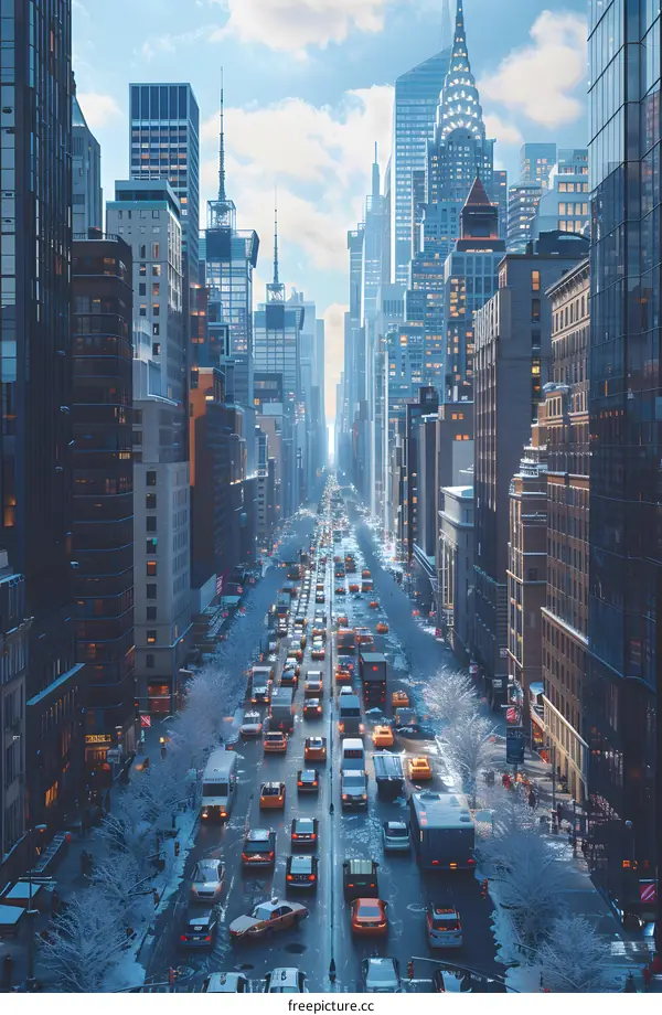Traffic on Fifth Avenue in New York City