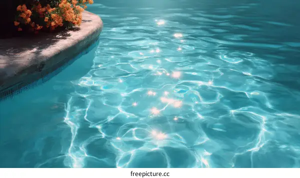 Swimming Pool Water Surface Closeup