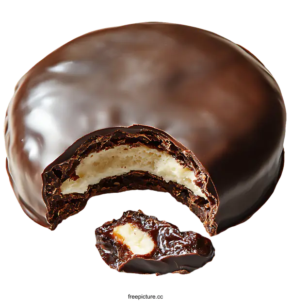 [Transparent Background PNG]Delicious Bite of Chocolate Covered Cookie
