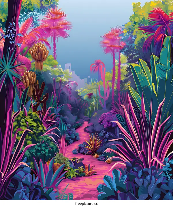 Vibrant Fantasy Forest Path